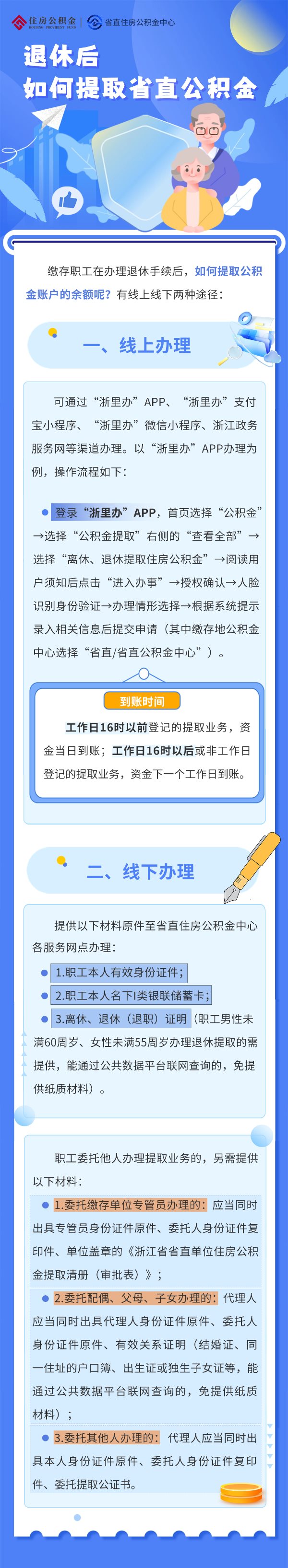 杭州市退休后,如何提取省直公积金?