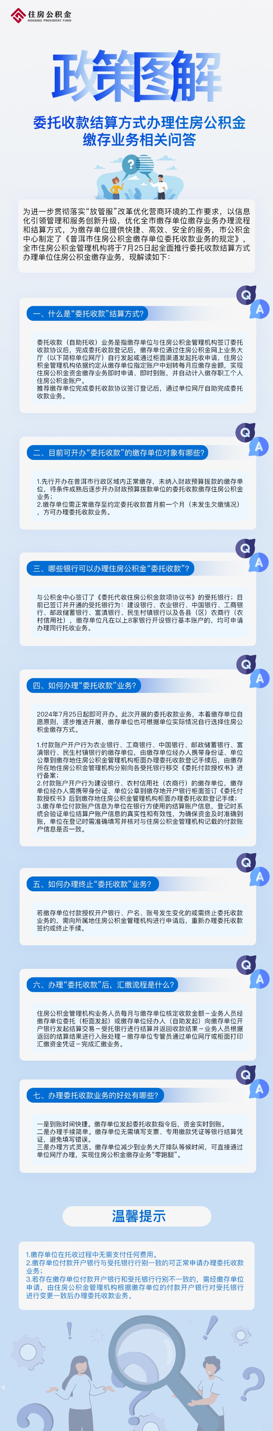 普洱市委托收款结算方式办理住房公积金缴存业务相关问答