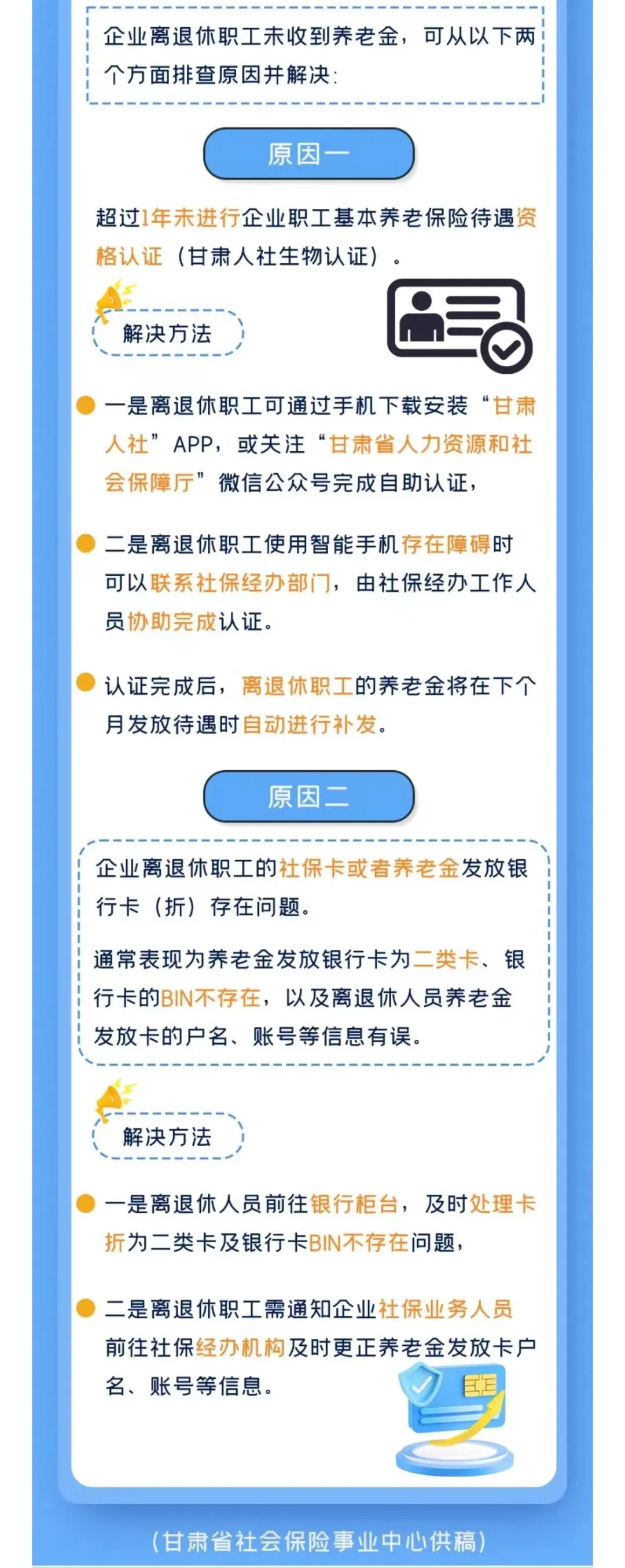 甘肃省 企业离退休职工本月未收到养老金怎么办？